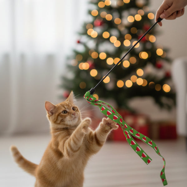 Yılbaşı Temalı Kedi Oyun Oltası 3